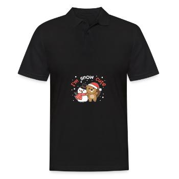 Beaver I'm snow cute snowman snow pun - Men's Polo Shirt - black - Front - Kai (181cm)
