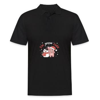Pig I'm snow cute snowman snow pun - Men's Polo Shirt - black - Front - Kai (181cm)