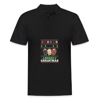 Joyeux Noël rétro moche Noël Labrador - Polo Homme - noir - Devant - Kai (181cm)