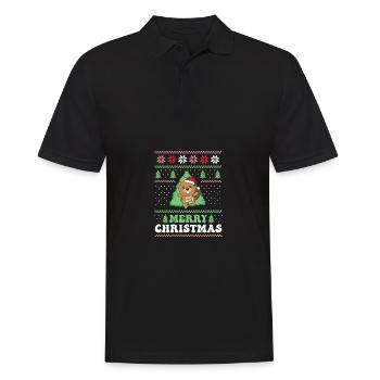 Merry Christmas retro ugly christmas beaver - Men's Polo Shirt - black - Front - Kai (181cm)