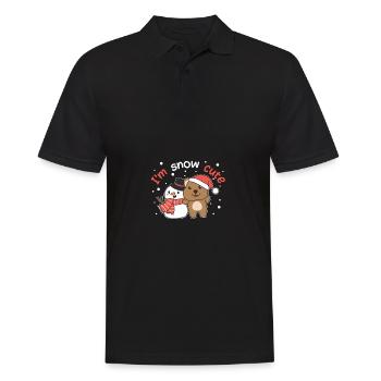 Quokka I'm snow cute snowman snow pun - Men's Polo Shirt - black - Front - Kai (181cm)