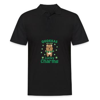 Quokkas are my lucky charms St Patrick's Day - Männer Poloshirt - Schwarz - Vorne - Kai (181cm)