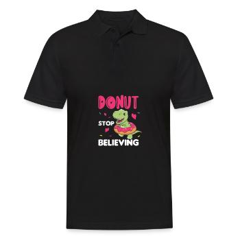 Süßer Dino T-Rex lustige Tiere in Donut Wortspiel - Männer Poloshirt - Schwarz - Vorne - Kai (181cm)
