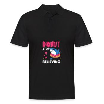 Süßer Hai lustige Tiere in Donut pink - Männer Poloshirt - Schwarz - Vorne - Kai (181cm)