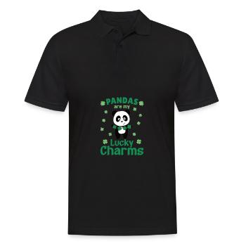 Les pandas sont mes porte-bonheur La Saint-Patrick - Polo Homme - noir - Devant - Kai (181cm)