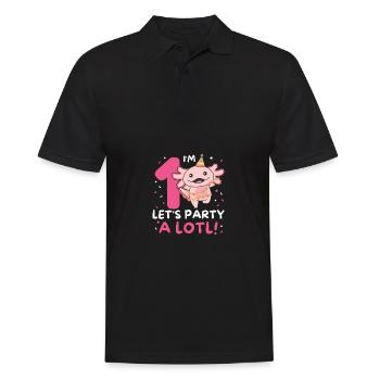1st birthday axolotl one year old sweet axolotls - Men's Polo Shirt - black - Front - Kai (181cm)