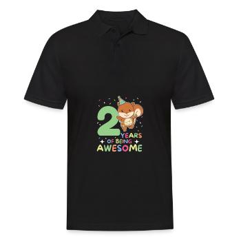 Squirrel for 2nd birthday children two years - Men's Polo Shirt - black - Front - Kai (181cm)