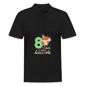 Eichhörnchen zum 8. Geburtstag Kinder acht Jahre - Männer Poloshirt - Schwarz - Vorne - Kai (181cm)