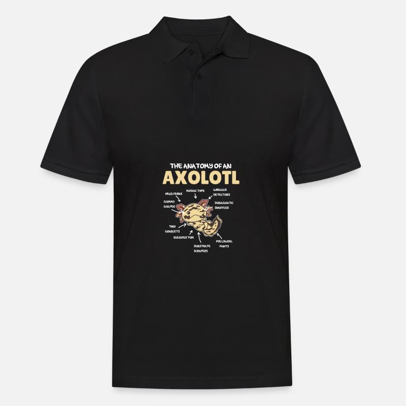 Axolotl Explication Anatomie d’un Axolotl - Polo Homme - noir