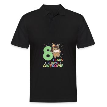Horse for 8th birthday Children eight years old - Men's Polo Shirt - black - Front - Kai (181cm)