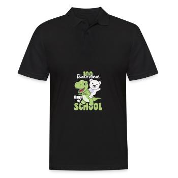 100 rawrsome days of school Polar Bear Trex 100 Days - Men's Polo Shirt - black - Front - Kai (181cm)