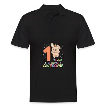 Rabbit for the 1st birthday for children one year old - Men's Polo Shirt - black - Front - Kai (181cm)