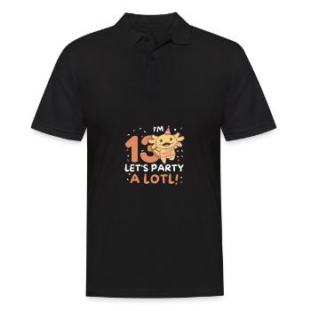 13th Birthday Axolotl Thirteen Years Cute Axolotls - Men's Polo Shirt - black - Front - Kai (181cm)
