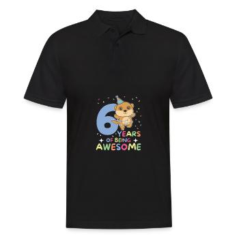 Meerkat for her 6th birthday Children six years - Men's Polo Shirt - black - Front - Kai (181cm)