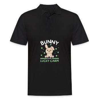 Rabbit is my lucky carm Clover St Patrick's Day - Men's Polo Shirt - black - Front - Kai (181cm)