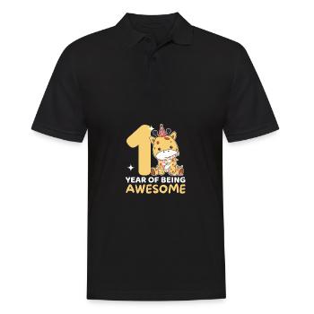 Giraffe for 1st birthday for children one year old - Men's Polo Shirt - black - Front - Kai (181cm)