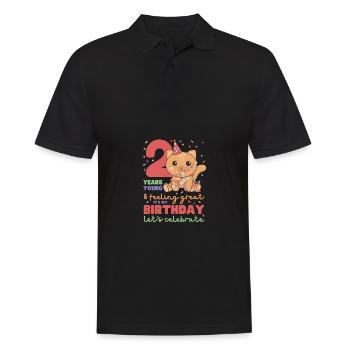 Chat pour les enfants de 2e anniversaire de deux ans - Polo Homme - noir - Devant - Kai (181cm)