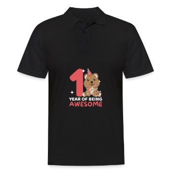 Quokka for 1st birthday for children one year old - Men's Polo Shirt - black - Front - Kai (181cm)