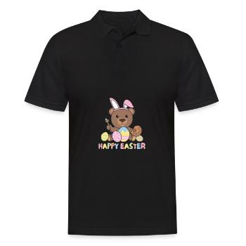 joyeux ours de Pâques avec œufs de Pâques - Polo Homme - noir - Devant - Kai (181cm)