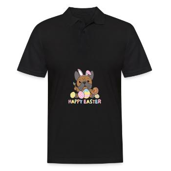 joyeuses Pâques doux bouledogue de Pâques avec œufs de Pâques - Polo Homme - noir - Devant - Kai (181cm)