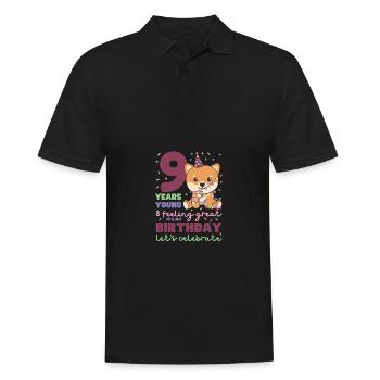 Shiba Inu à l’occasion de ses 9 ans - Polo Homme - noir - Devant - Kai (181cm)