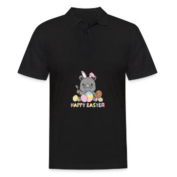 joyeuses Pâques rhinocéros doux Pâques avec œufs de Pâques - Polo Homme - noir - Devant - Kai (181cm)