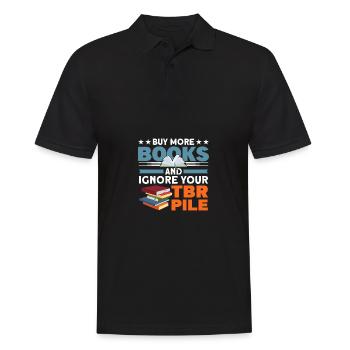 Book lover design with books for literature - Men's Polo Shirt - black - Front - Kai (181cm)