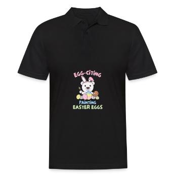 cute polar bears at Easter with Easter eggs polar bear - Men's Polo Shirt - black - Front - Kai (181cm)