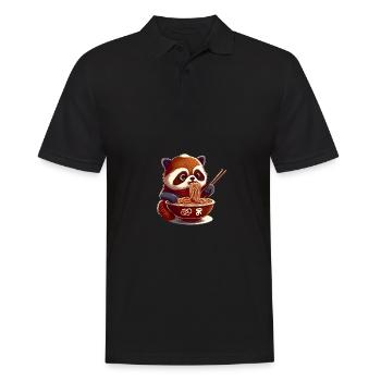 Mais d’abord ramen panda rouge sucré mange ramen - Polo Homme - noir - Devant - Kai (181cm)