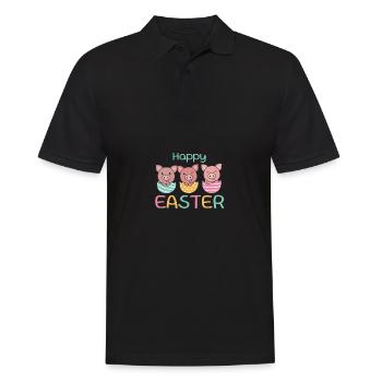 cochons doux à Pâques avec œufs de Pâques porc - Polo Homme - noir - Devant - Kai (181cm)