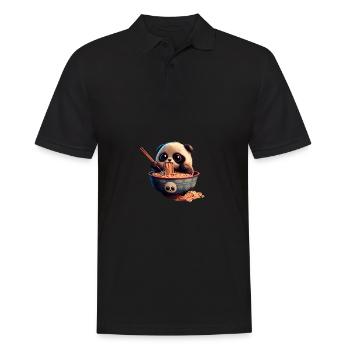 But first ramen sweet panda eats ramen - Men's Polo Shirt - black - Front - Kai (181cm)