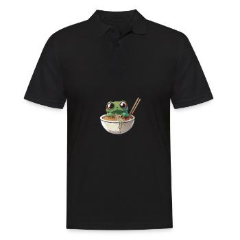 Mais d’abord ramen douce grenouille mange ramen ramen - Polo Homme - noir - Devant - Kai (181cm)