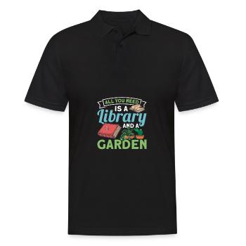 Book lover design with books for literature - Men's Polo Shirt - black - Front - Kai (181cm)