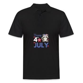 4 juillet American Raccoon for Kids USA - Polo Homme - noir - Devant - Kai (181cm)