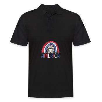 4 juillet American Raccoon for Kids USA - Polo Homme - noir - Devant - Kai (181cm)