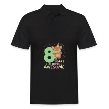 Reh zum 8. Geburtstag Kinder acht Jahre alt - Männer Poloshirt - Schwarz - Vorne - Kai (181cm)