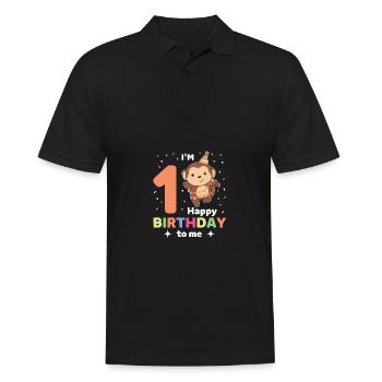 Monkey for 1st birthday for children one year old - Men's Polo Shirt - black - Front - Kai (181cm)