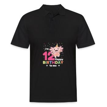 Axolotl for 12th birthday children twelve years old - Men's Polo Shirt - black - Front - Kai (181cm)
