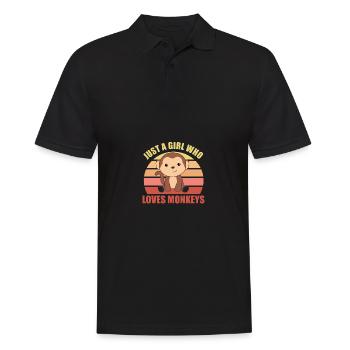 Just a girl who loves monkeys- cute monkey - Men's Polo Shirt - black - Front - Kai (181cm)
