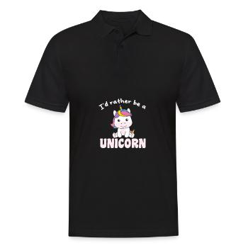 Ich wäre lieber ein Einhorn - süßes Einhorn - Männer Poloshirt - Schwarz - Vorne - Kai (181cm)