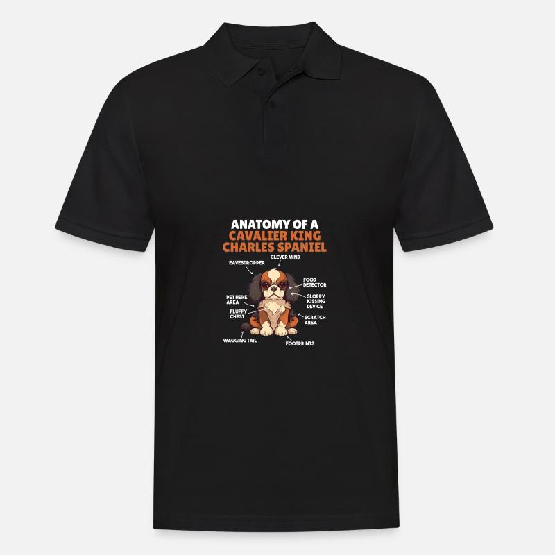Hunde Erklärung Anatomy eines Cavalier King - Männer Poloshirt - Schwarz