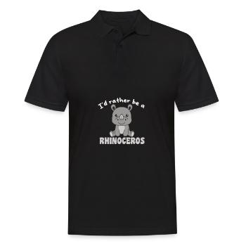 Je préfère être un rhinocéros - mignon rhinocéros - Polo Homme - noir - Devant - Kai (181cm)