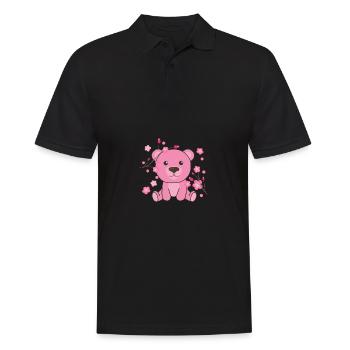 Ours animaux mignons pour enfants kawaii - Polo Homme - noir - Devant - Kai (181cm)
