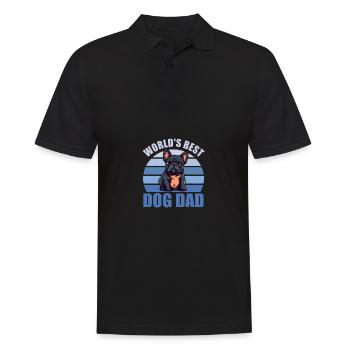 Meilleur chien du monde papa mignon bouledogue français - Polo Homme - noir - Devant - Kai (181cm)