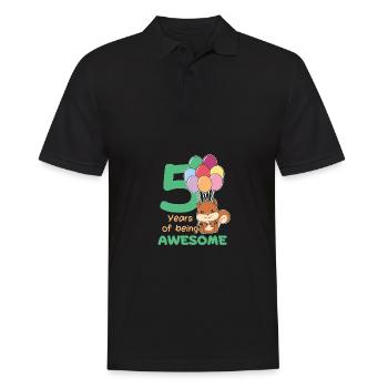 Squirrel for 5th birthday children five years - Men's Polo Shirt - black - Front - Kai (181cm)