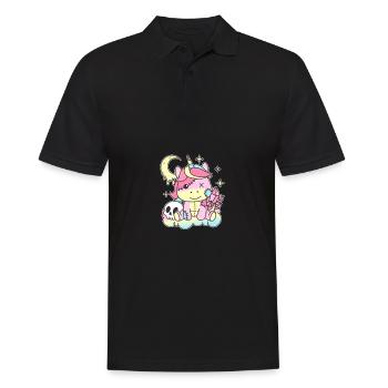 Kawaii Gothic Unicorn Pastel Gothic Goth - Polo Homme - noir - Devant - Kai (181cm)