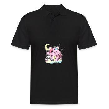 Kawaii Gothic Cat Pastel Gothic Goth - Men's Polo Shirt - black - Front - Kai (181cm)