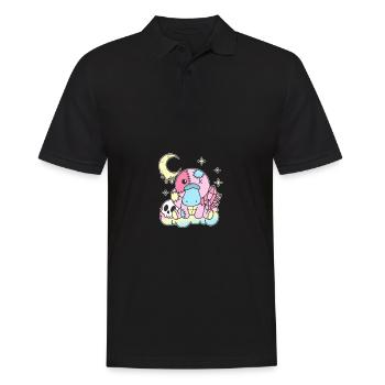 Kawaii Platypus Sloth Pastel Gothic - Men's Polo Shirt - black - Front - Kai (181cm)