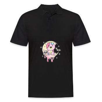 Kawaii Gothic Bear Pastel Gothic Goth - Men's Polo Shirt - black - Front - Kai (181cm)