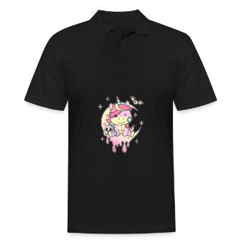 Kawaii Gothic Unicorn Pastel Gothic Goth - Men's Polo Shirt - black - Front - Kai (181cm)